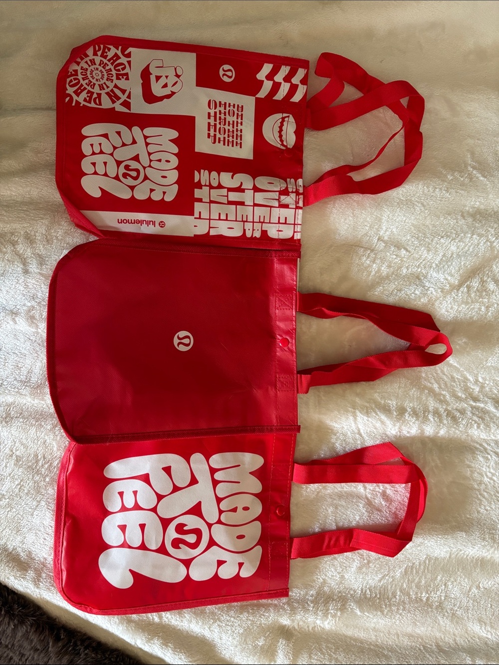 lululemon athletica Red Graphic Tote Bags